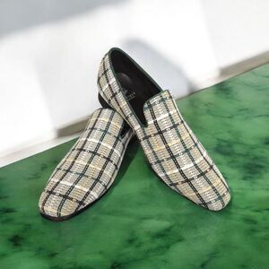 MEN'S  MONTIQUE  EMERALD PLAID SLIP ON LOAFER. S2453